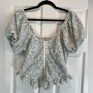 Free People Puff Sleeve Corset Blouse- XL